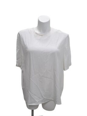 Vintage Modern Essentials 22W White Women's Short Sleeve Top